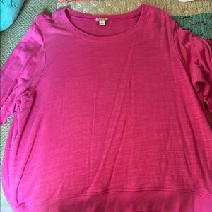 JCrew Vibrant Pink Lightweight Sweatshirt